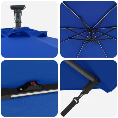 Parasol Banana Albastru Azur 294x294 cm | Livrare Gratuită