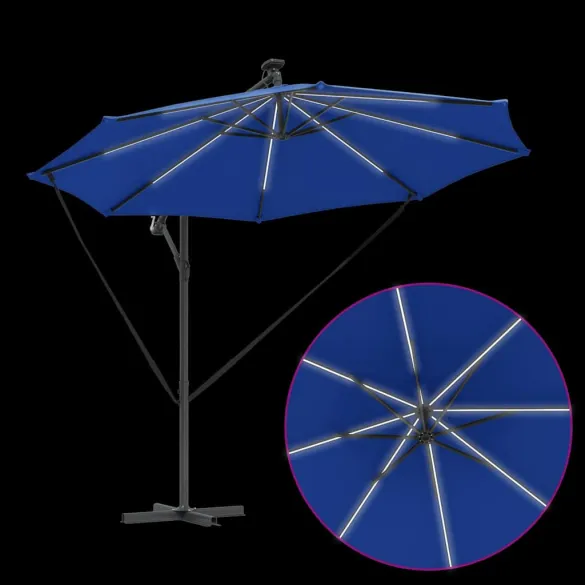 Parasol Banana Albastru Azur 294x294 cm | Livrare Gratuită
