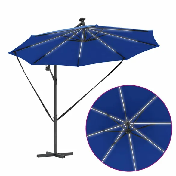 Parasol Banana Albastru Azur 294x294 cm | Livrare Gratuită