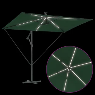 Parasol Banana cu Brațe, Verde, 3x2m - Livrare Gratuită