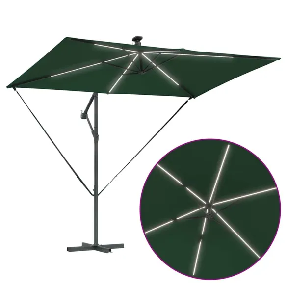 Parasol Banana cu Brațe, Verde, 3x2m - Livrare Gratuită
