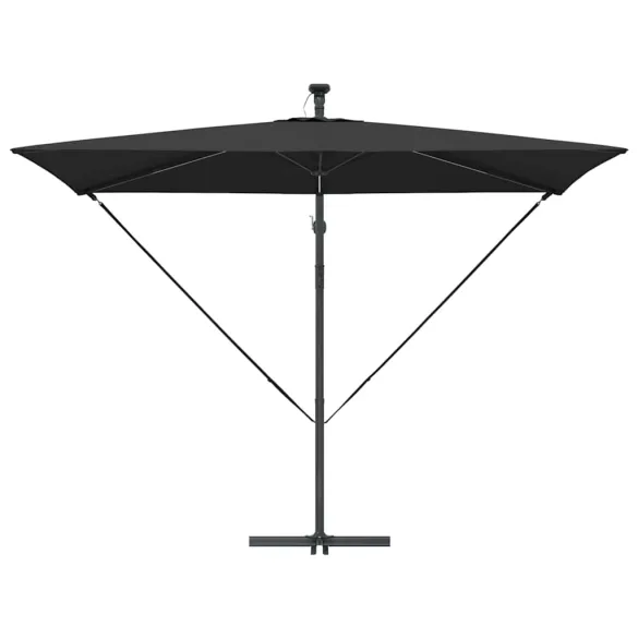 Parasol Banana cu Brațe și Blocare - Negru | Livrare Gratuită