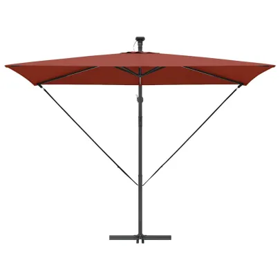 Parasol Banana Terracota cu LED Solar - Livrare Gratuită