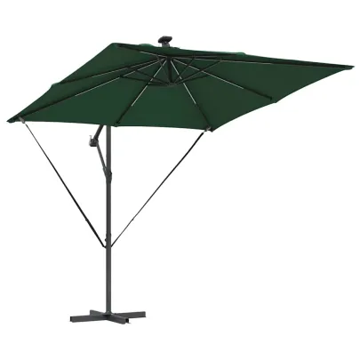 Parasol Banana cu Brațe, Verde, 250 cm | Livrare Gratuită