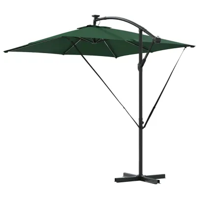 Parasol Banana cu Brațe, Verde, 250 cm | Livrare Gratuită