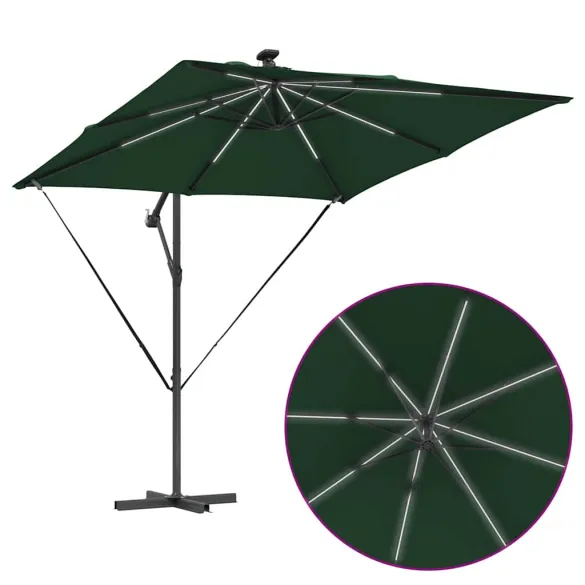 Parasol Banana cu Brațe, Verde, 250 cm | Livrare Gratuită
