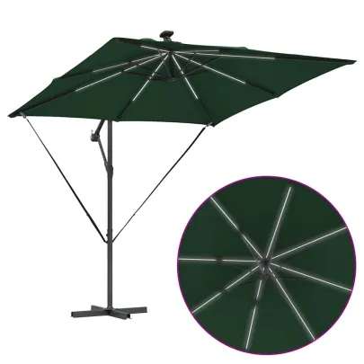 Parasol Banana cu Brațe, Verde, 250 cm | Livrare Gratuită