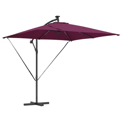 Parasol Banana Roșu Bordo 250cm - Livrare Gratuită