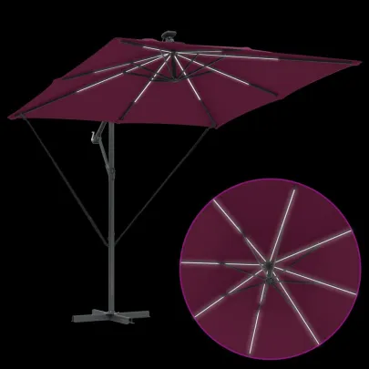 Parasol Banana Roșu Bordo 250cm - Livrare Gratuită