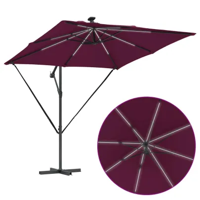 Parasol Banana Roșu Bordo 250cm - Livrare Gratuită