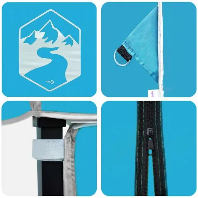 Cort cu Copertină Albastru 200x200 cm - Livrare Gratuită