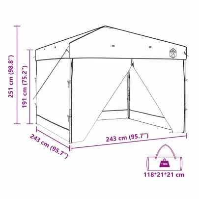 Cort Pop-up Portocaliu 250x250 cm - Livrare Gratuită