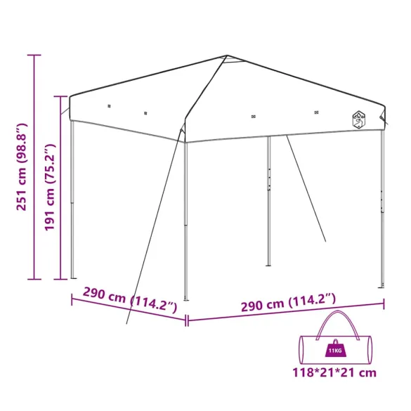 Cort Pop-up Albastru 300x300cm - Livrare Gratuită