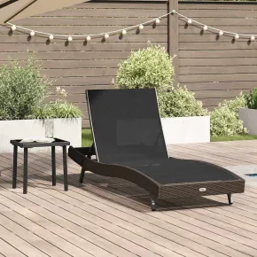 Șezlong cu Masă Rattan Poli - Set Garden Relaxare