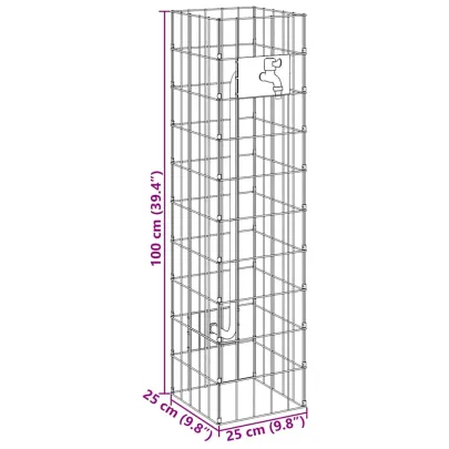 Coloană Gabion cu Robinet Oțel Inoxidabil pentru Exterior