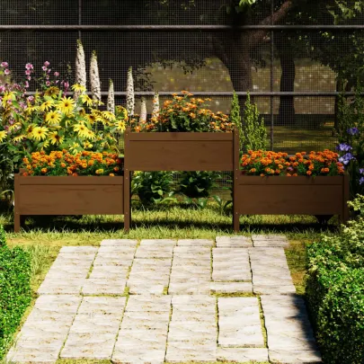 Jardinieră Lemn Masiv Pin - 245x44x75 cm - Maro Miere