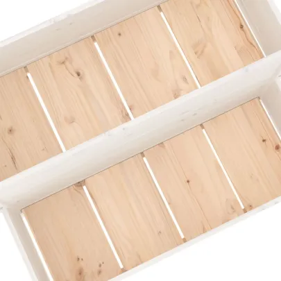 Jardinieră Albă Lemn Masiv de Pin - 110x84x75 cm