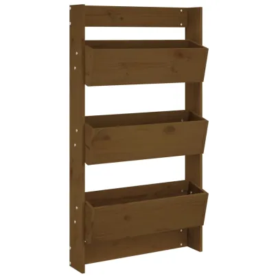 Jardinieră Perete 3 Niveluri Lemn Pin - Decor Grădină