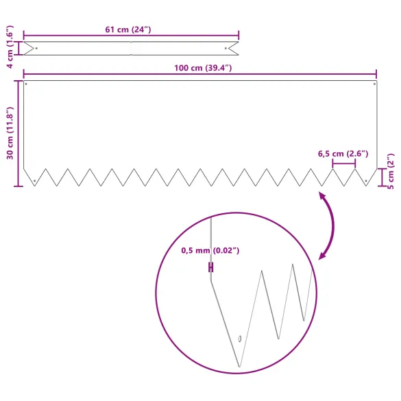 Margini de gazon oțel corten | Delimitare gradina