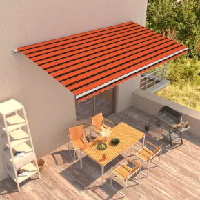 Copertină Automată Retractabilă 6x3m - Portocaliu/Maro