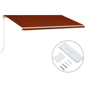 Copertină Automată Retractabilă 6x3m - Portocaliu/Maro 2
