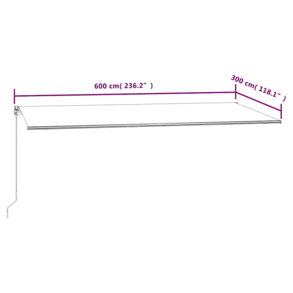 Copertină Automată Retractabilă 6x3m - Portocaliu/Maro
