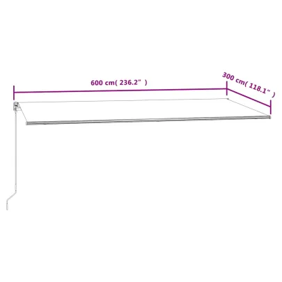 Copertină Automată Retractabilă 6x3m - Portocaliu/Maro