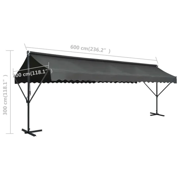 Copertină Independentă Antracit 6x3m - Rezistentă la UV Copertină Independentă Antracit 6x3m - Rezistentă la UV