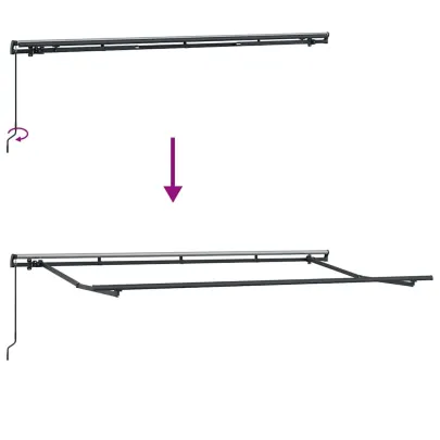 Cortină Retractabilă Manuală Albastru-Alb 3.5x2m | UMBRĂ