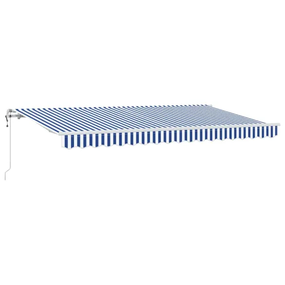 Cortină Retractabilă Albastru-Alb 3.5x2m - Ușoară și Practică
