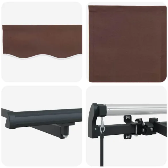 Cortină Retractabilă Manuală Maro Antracit - UMBRĂ PERFECTĂ