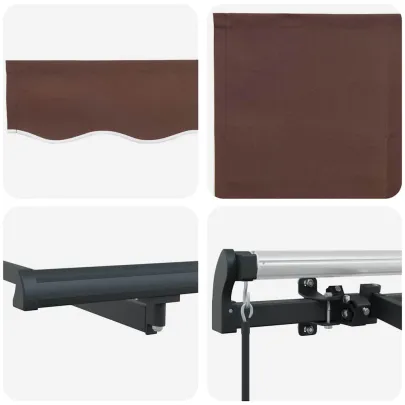 Cortină Retractabilă Manuală Maro Antracit - UMBRĂ PERFECTĂ