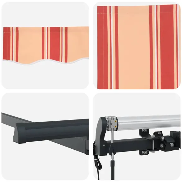 Cortină Retractabilă Exterior cu Telecomandă - Galben, Portocaliu