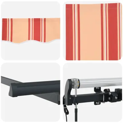 Cortină Retractabilă Exterior cu Telecomandă - Galben, Portocaliu