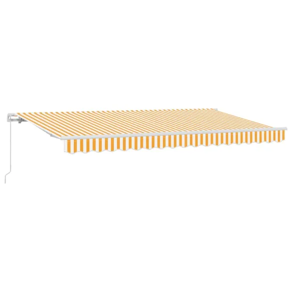 Cortină Retractabilă Manuală pentru Terasă | Galben-Alb