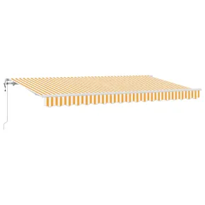 Cortină Retractabilă Manuală Galben-Alb | UMBRĂ Terasă 2