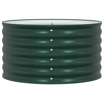 Pat Grădină Ridicat 80x80 cm Verde - Oțel | Livrare Gratuită