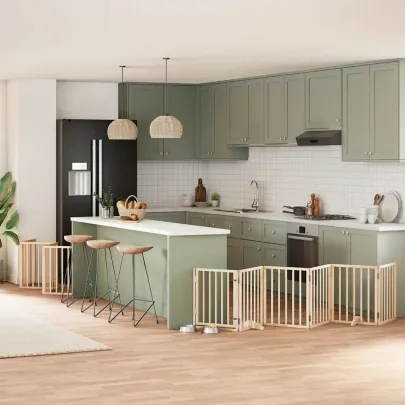 Poartă Câini Pliabilă Lemn Plop - 750 cm - Livrare Gratuită