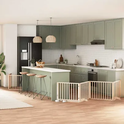 Poartă Câini Pliabilă Lemn Plop - 480 cm - Gratis Livrare