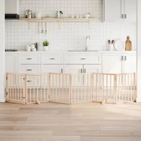 Poartă Pliabilă pentru Câini - Lemn de Plop - 300 cm - Gratis Livrare