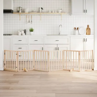 Poartă Pliabilă pentru Câini - Lemn de Plop - 300 cm - Gratis Livrare