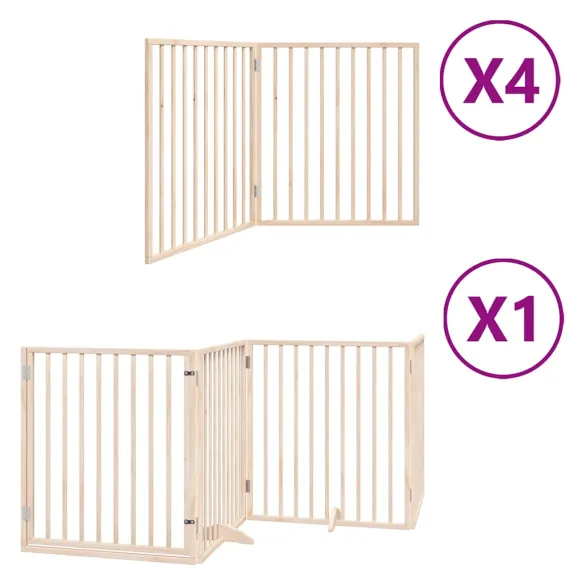 Poartă Pliabilă pentru Câini din Lemn - 12 Panouri - 960 cm
