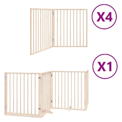 Poartă Pliabilă pentru Câini din Lemn - 12 Panouri - 960 cm