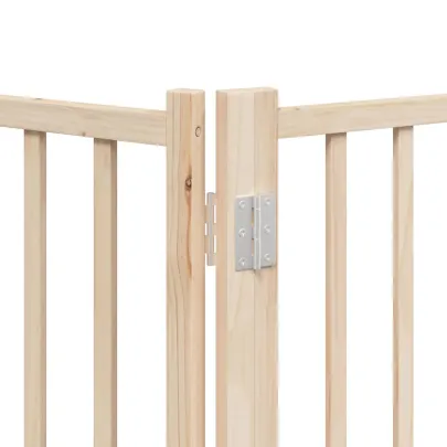 Poartă Câini Pliabilă Lemn - 6 Panouri cu Ușă - 480 cm