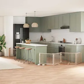 Poartă Câini Pliabilă Lemn Plop - 10 Panouri 800 cm