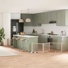 Poartă Pliabilă pentru Câini - Lemn de Plop - 960 cm