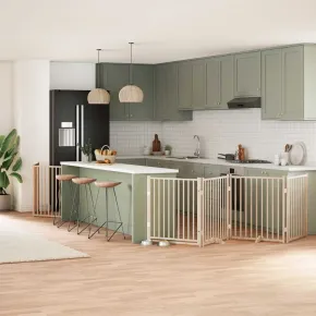 Poartă Câini Pliabilă din Lemn Plop - 480 cm - Livrare Gratuită