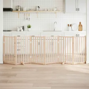 Poartă Câini Pliabilă Lemn - 6 Panouri 300 cm - Livrare Gratuită