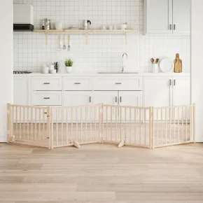 Poartă Câini Pliabilă Lemn Masiv - 320 cm - Livrare Gratuită