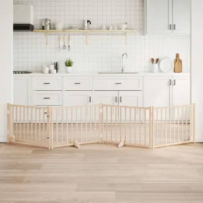 Poartă Câini Pliabilă Lemn Masiv - 320 cm - Livrare Gratuită